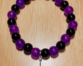 Ghost Band Papa V Perpetua Inspired Glass Bead Bracelet with Grucifix Charm