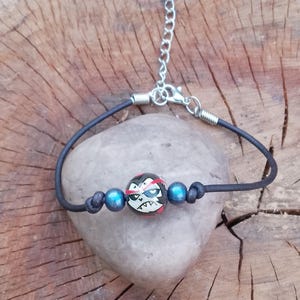Hazbin Hotel Husk Hand-painted Bead Leather Bracelet