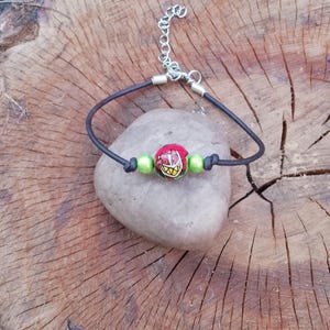 Hazbin Hotel Alastor Hand-painted Bead Leather Bracelet
