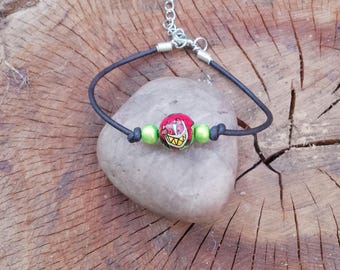 Hazbin Hotel Alastor Hand-painted Bead Leather Bracelet