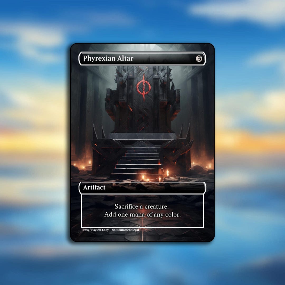 Phyrexian Altar Proxy - Clear Frame - Custom Game Card for Commander ...