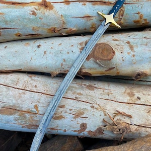 Custom Handmade Damascus Steel Ertugrul Scimitar Arabic Turkish Sword Micarta Handle gift for him, anniversary gift, Arabic Islamic sword