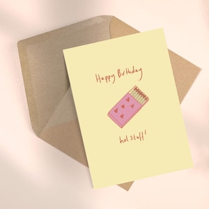 "Happy Birthday Hot Stuff - Karte zum Geburtstag ""Happy Birthday Hot Stuff"" - Karte für Freundin."
