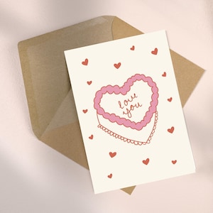 Bolo Te Amo - Aniversário, cartão de aniversário, amor, caprichoso, bolo, cartão desenhado à mão