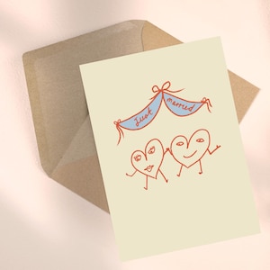 Frisch verheiratet ~ glückliches Herzpaar Hochzeitskarte Geschenk Grußkarte Liebe