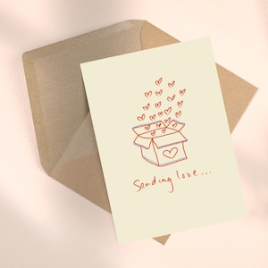 Envoi d'une boîte d'amour ~ Merci en pensant à vous meilleurs voeux carte de voeux