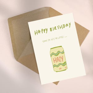 Gelukkige verjaardag IPA wazig bier ambachtelijke bierkaart handgetekende leuk