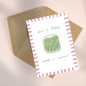 Matcha Made in Heaven - Jubiläum Geburtstagskarte beste Freundin Matcha Pärchen