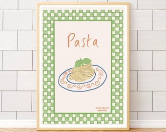 パスタ イタリアン 地中海 キッチン フード ウォール アート プリント イタリア A4 ポスター