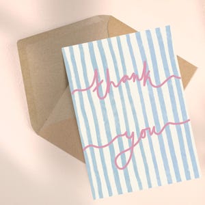 Merci, ami fait main à rayures pour carte de voeux quittant le déménagement