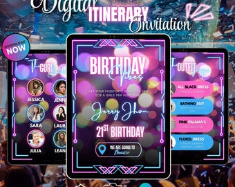 Plantilla digital personalizada de invitación de cumpleaños: Plantilla editable de Canva, descarga instantánea en PDF