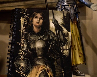St Joan of Arc with Text Spiral Notebook - Dotted Paper