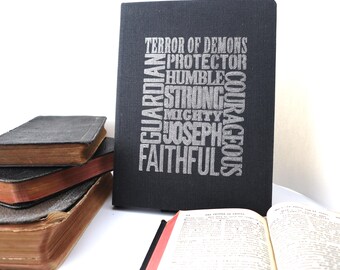 St Joseph Gray Linen Journal