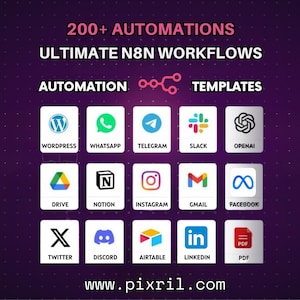 n8n Template: 200+ No-Code Templates (Instant JSON Download)
