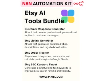 Etsy Automation Tools Bundle: AI Customer Reply, SEO, Order Tracker (Instant Download)
