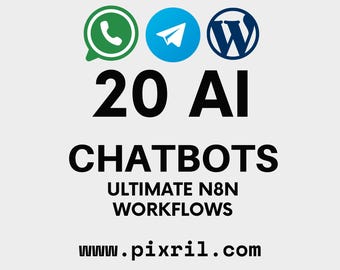 n8n Chatbot Workflows: AI Agents for WhatsApp, Telegram & Websites (Instant Digital Download)
