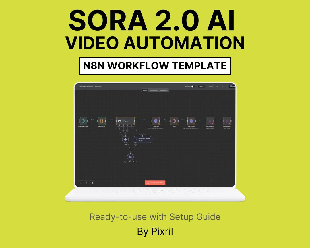 Automatisation vidéo IA n8n : bot Sora 2 YouTube Shorts (téléchargement ...