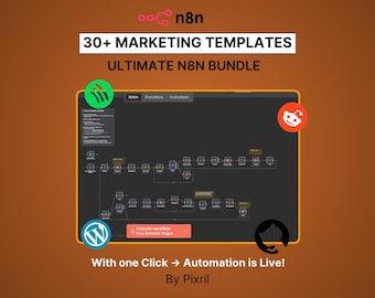 n8n Marketing Automation: 30+ Workflow Templates (Instant Download)