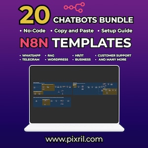 20 Ready-to-Use Chatbot n8n Arbeitsablauf: KI-agents für WhatsApp, Telegram & Websites (Sofortiger Digitaler Download)