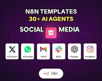 n8n Templates Bundle — 30+ Social Media & AI Automation Workflows | JSON Instant Download