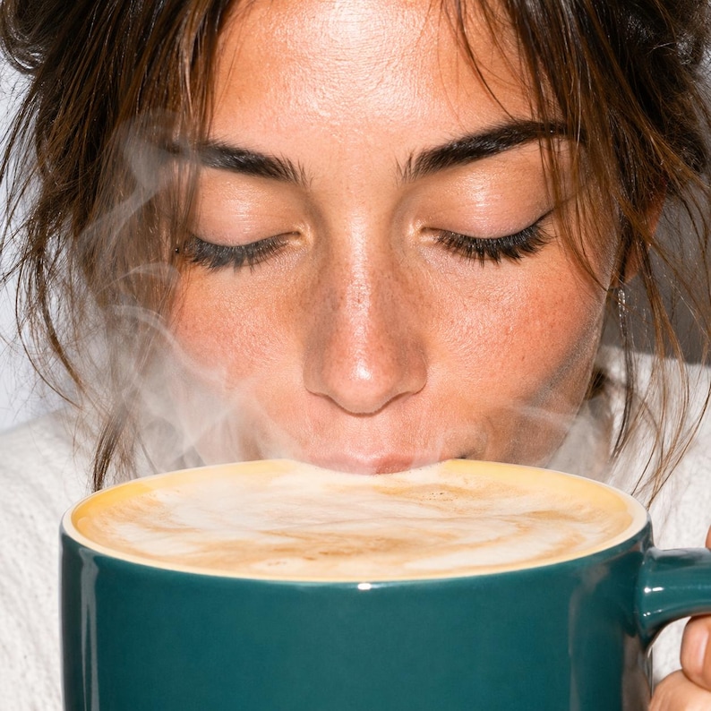 Mug géant en céramique de 600 ml (20 oz), compatible micro-ondes et lave-vaisselle, cadeau idéal pour hommes et femmes, format XXL, bleu et rose. image 8
