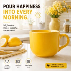 Mug géant en céramique de 600 ml (20 oz), compatible micro-ondes et lave-vaisselle, cadeau idéal pour hommes et femmes, format XXL, bleu et rose. image 15