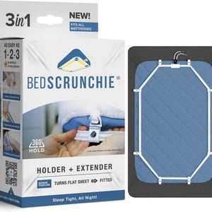 Bed Scrunchie - Ultimate Bed Sheet Holder Straps, 360 Sheet Fastener with Enhanced 10-Clip Design. OFFICIAL DISTRIBUTOR for Bed Scrunchie.