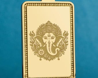 14K guld Ganesha halsband, anpassad lyckotalisman, graverade hinduiska smycken, personlig Ganapati-amulett, idealisk Ganesha Chaturthi-present