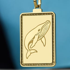 14K Gold Whale Necklace, Ocean Giant Pendant, Marine Animal Charm, Sea Life Jewelry, Whale Jewelry, Coastal Wildlife Necklace, Women Amulet
