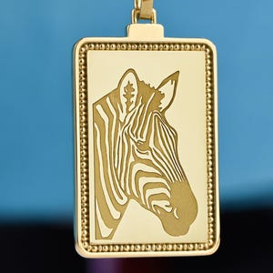 14K Gold Zebra Necklace, African Safari Animal Pendant, Striped Horse Charm, Nature Lover Jewelry, Grassland Zebra Gift, Exotic Animal Charm