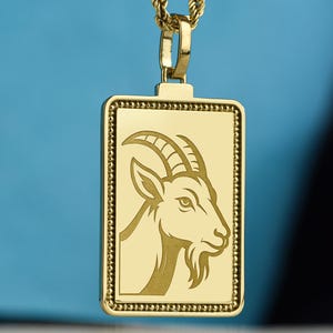 14K Gold Goat Necklace, Mountain Animal Pendant, Capricorn Zodiac Charm, Farm Animal Jewelry, Nature Lover Gift, Wild Goat Necklace