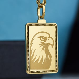 14K Gold Eagle Necklace, Bird of Prey Pendant, American Bald Eagle Charm, Freedom Symbol Jewelry, Patriotic Gift for Him, Wildlife Necklace