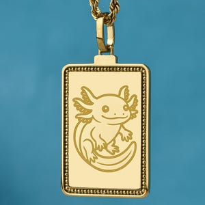 14K Gold Axolotl Necklace, Amphibian Pendant for Her, Pet Axolotl Jewelry, Aquatic Creature Charm, Salamander Lover Gift, Axolotl Jewelry