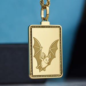 14K Gold Bat Necklace, Flying Mammal Pendant, Gothic Jewelry for Her, Nocturnal Animal Charm, Halloween Gift, Vampire Bat Jewelry Gift