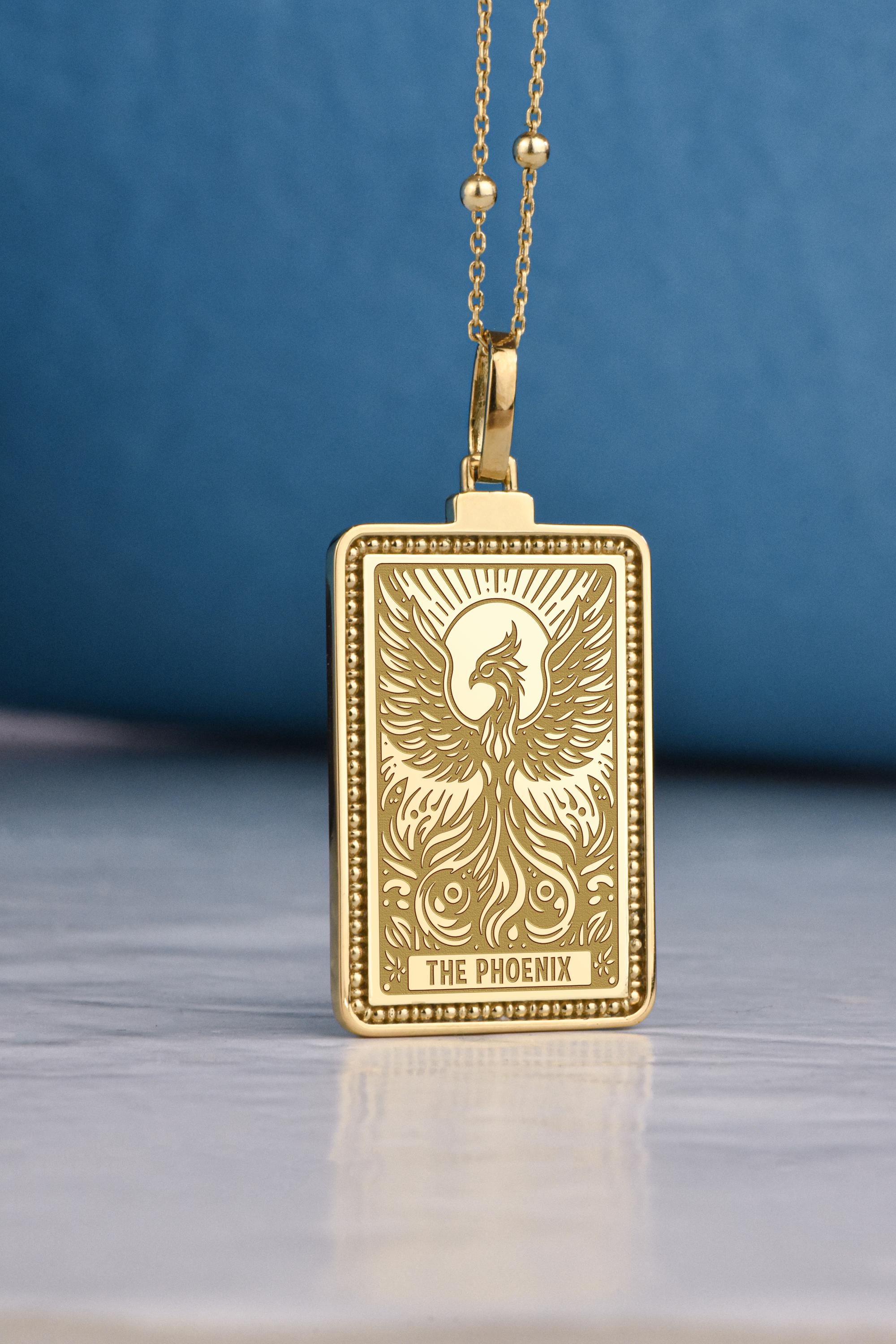 Feniks natuursteen ketting Tijgeroog | Kettingen met fantasy wezens | De Feniks natuursteen ketting Tijgeroog | Kettingen met fantasy wezens | De