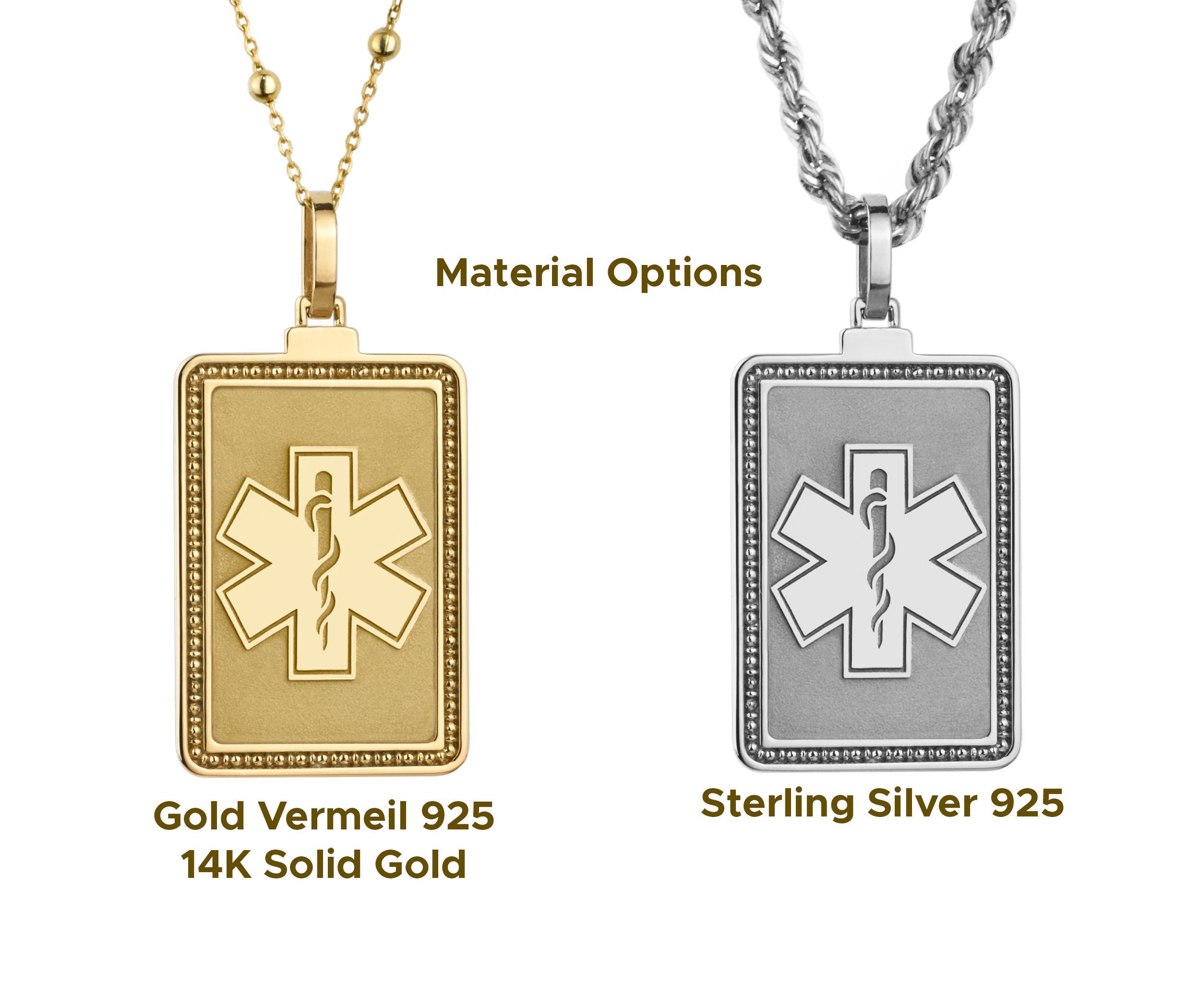 Doctor Locket 14K Gold Medic Necklace, Custom Health Specialist Charm, Engraved ...