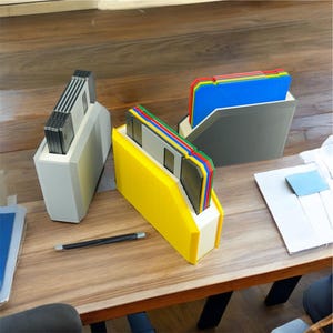 Floppy Disk Coaster Set / 3D Printed / Cup Holders / Retro Tech / Office Decor / 6pc Set