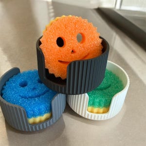 Kitchen Sponge Tray I Fits Srub Daddy Sponges I Round Sponge Holder I Kitchen Gadget