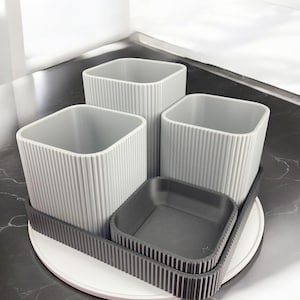 4 Piece Set Modular Desk Organizer /  Desk Storage / Customizable Organizer /  Pencil Holder / Desk Accessories