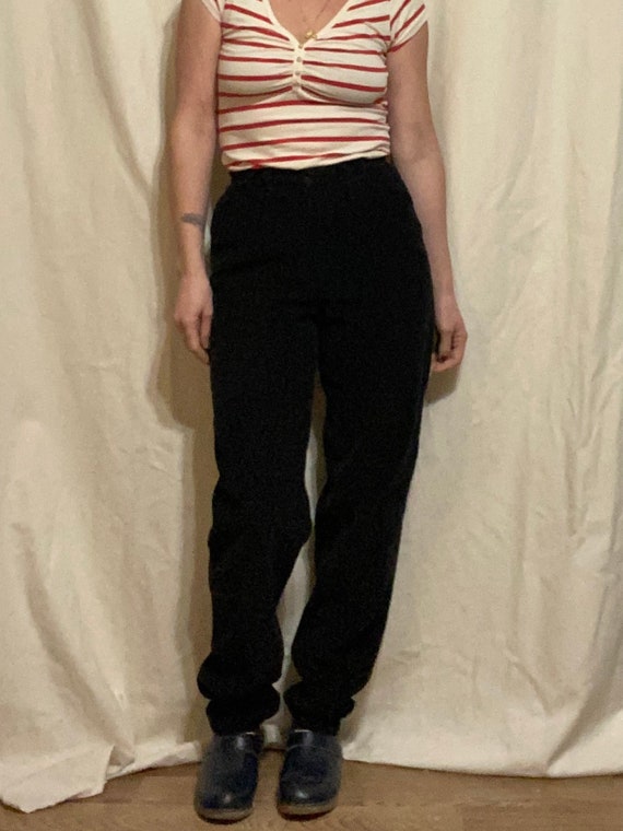 70’s Extra High Waisted Black Corduroy Pants L.L.… - image 9