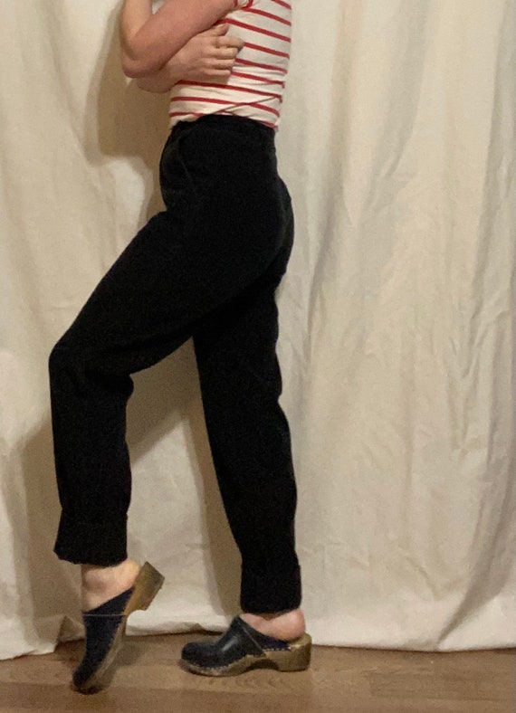 70’s Extra High Waisted Black Corduroy Pants L.L.… - image 6