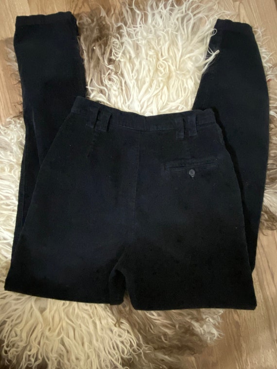 70’s Extra High Waisted Black Corduroy Pants L.L.… - image 3