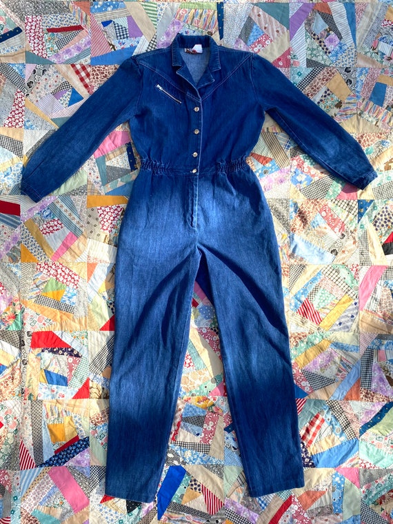 Rare Vintage 70’s Blue Denim Jumpsuit Chambray Cov