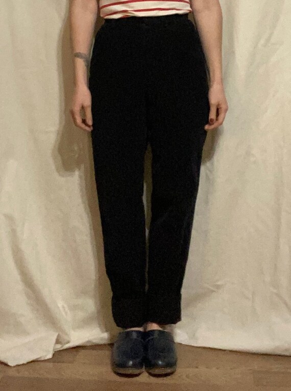 70’s Extra High Waisted Black Corduroy Pants L.L.… - image 7