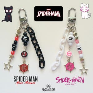 Spiderman couple keychain / keyring spiderman miles and gwen