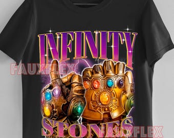 Camiseta INFINITY STONES, camiseta retro de Avengers End Game, camisetas vintage de cómics para fans del MCU, regalo de cumpleaños familiar para adultos y niños.