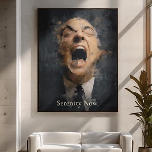 Arte mural Serenity Now / Póster de la serie Seinfeld / Impresión abstracta de Scream / Decoración minimalista vintage para el hogar / Descarga digital