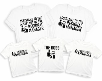 Assistent des Regionsleiters Onesie® & Dad Shirt, Das Büro-Baby-Matching-Outfit, Lustige Familien-T-Shirt-Kombination, Erstes Vatertagsgeschenk