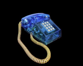 Rare Transparent Blue GTE Telephone: Custom See-Through Housing, Fully Working Retro Landline