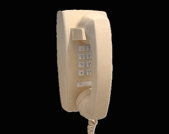 Vintage AT&T 2554 Ivory Wall Phone NOS Push Button 1980s New Old Stock Retro Telephone